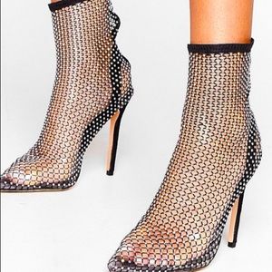 Diamanté AB Crystal Fishnet Heels!
